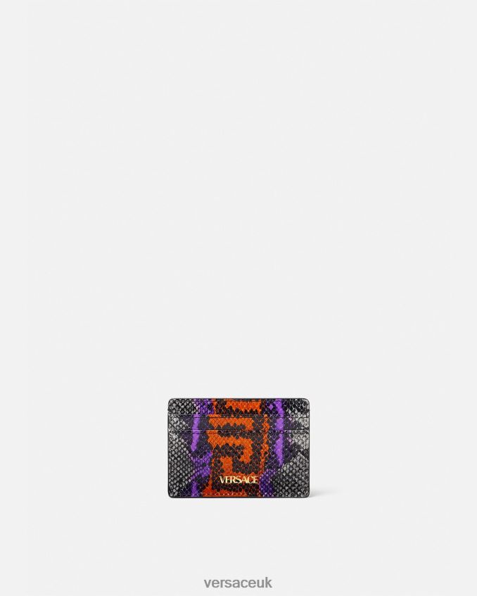 Men Versace Python Greca Print Card Holder 6D2D061651 Print Accessories