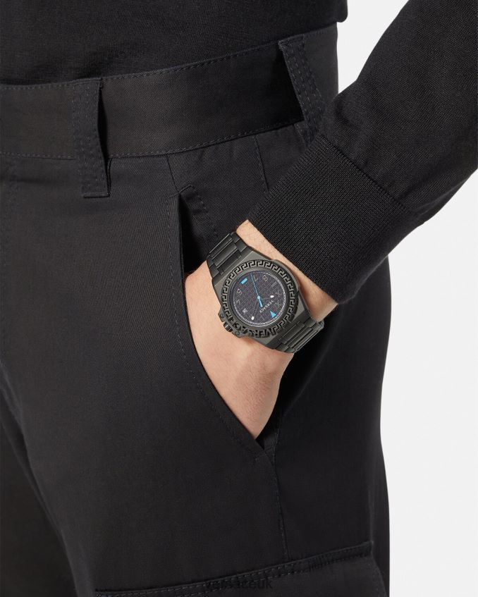 Men Versace Greca Reaction Watch 6D2D061711 Black Accessories