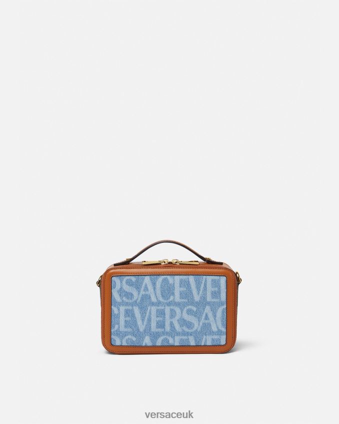 Men Versace Allover Small Messenger Bag 6D2D061494 Blue Bags