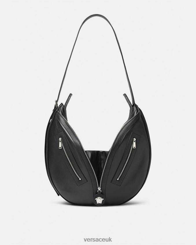 Men Versace Repeat Large Hobo Bag 6D2D061500 Black Bags