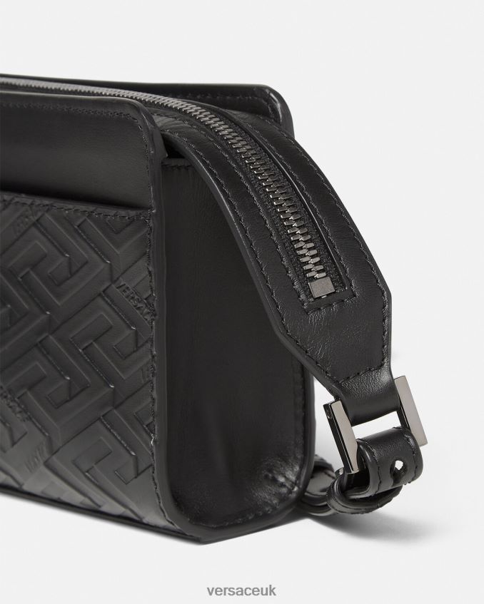 Men Versace La Greca Signature Messenger Bag 6D2D061481 Black Bags