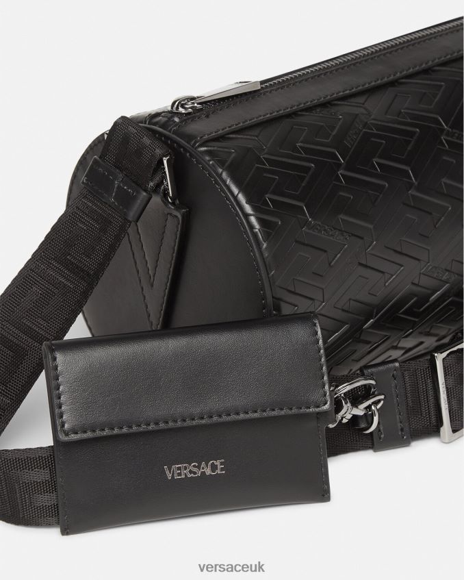 Men Versace La Greca Signature Messenger Bag 6D2D061482 Black Bags