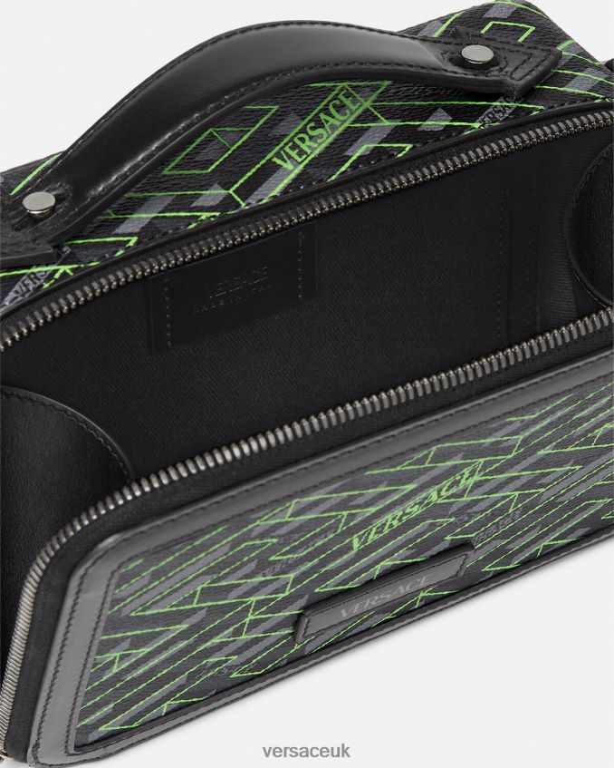Men Versace La Greca Signature Small Messenger Bag 6D2D061478 Print Bags