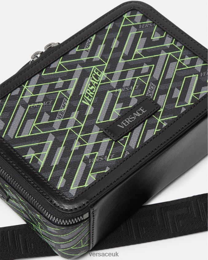 Men Versace La Greca Signature Small Messenger Bag 6D2D061478 Print Bags