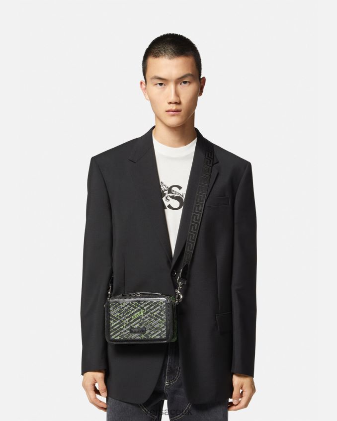Men Versace La Greca Signature Small Messenger Bag 6D2D061478 Print Bags