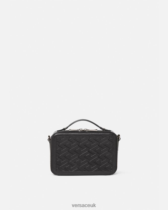 Men Versace La Greca Signature Small Messenger Bag 6D2D061479 Black Bags