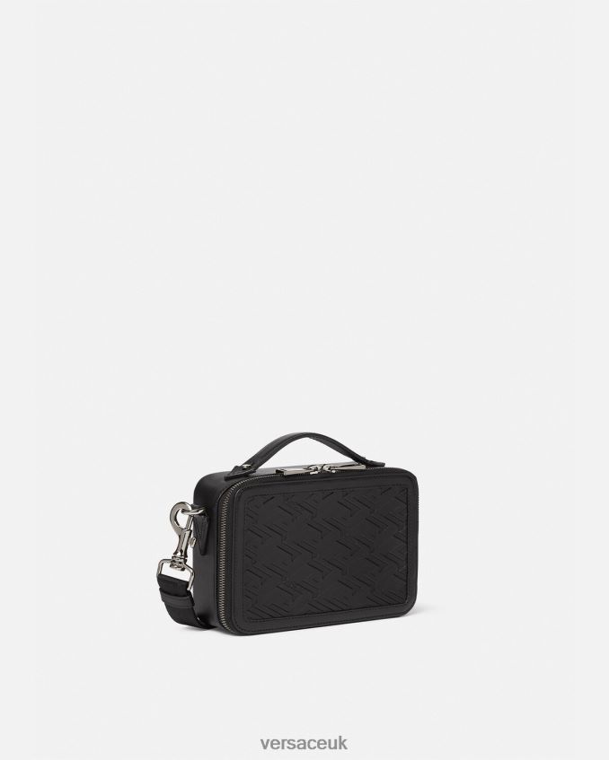 Men Versace La Greca Signature Small Messenger Bag 6D2D061479 Black Bags