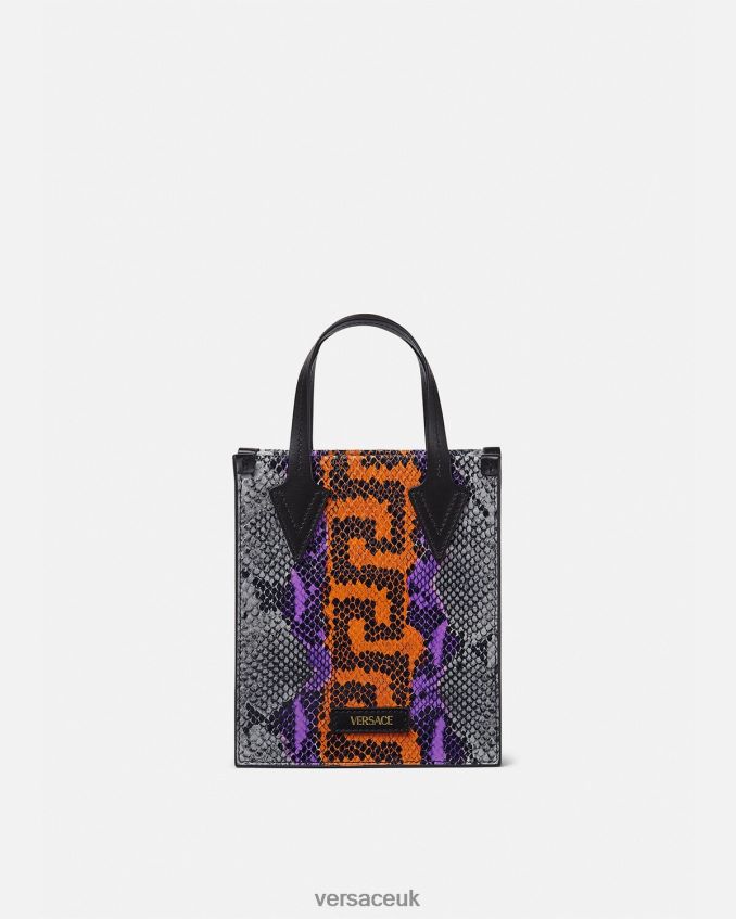 Men Versace Python Greca Print Crossbody Bag 6D2D061474 Multicolor Bags