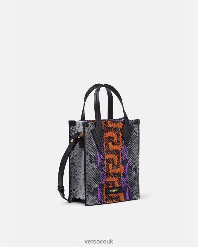 Men Versace Python Greca Print Crossbody Bag 6D2D061474 Multicolor Bags