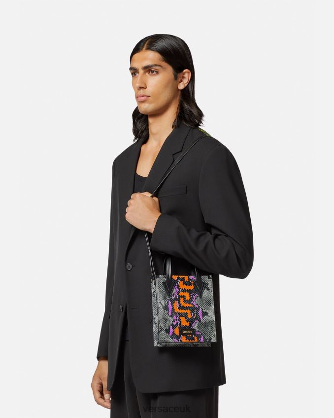 Men Versace Python Greca Print Crossbody Bag 6D2D061474 Multicolor Bags