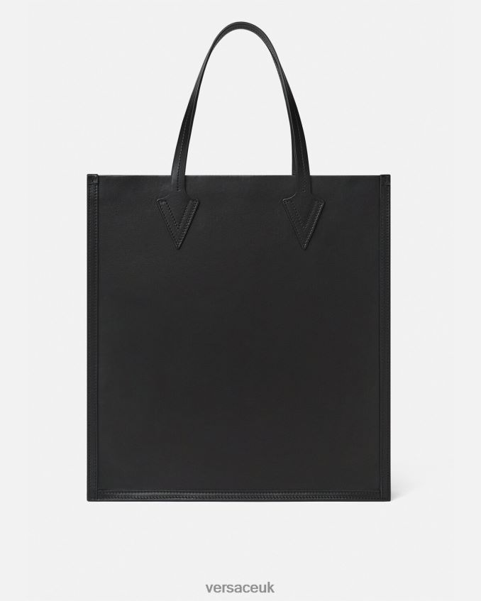 Men Versace Studded Greca Tall Tote Bag 6D2D061489 Black Bags