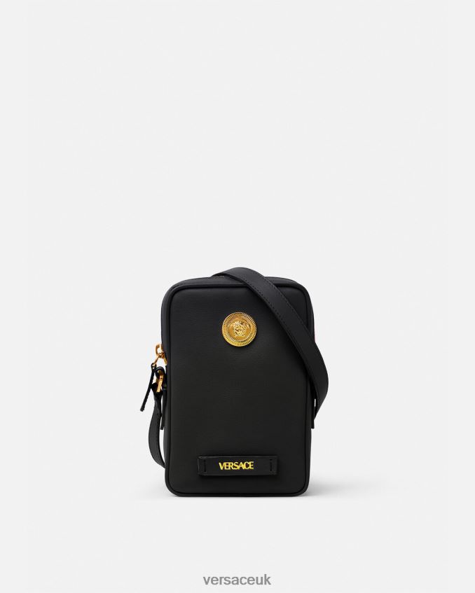 Men Versace Medusa Biggie Small Crossbody Bag 6D2D061465 Black Bags