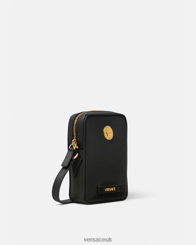 Men Versace Medusa Biggie Small Crossbody Bag 6D2D061465 Black Bags