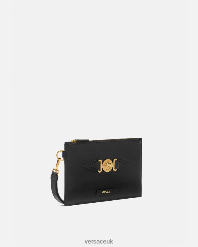 Men Versace Medusa Biggie Small Pouch Bag 6D2D061463 Black Bags