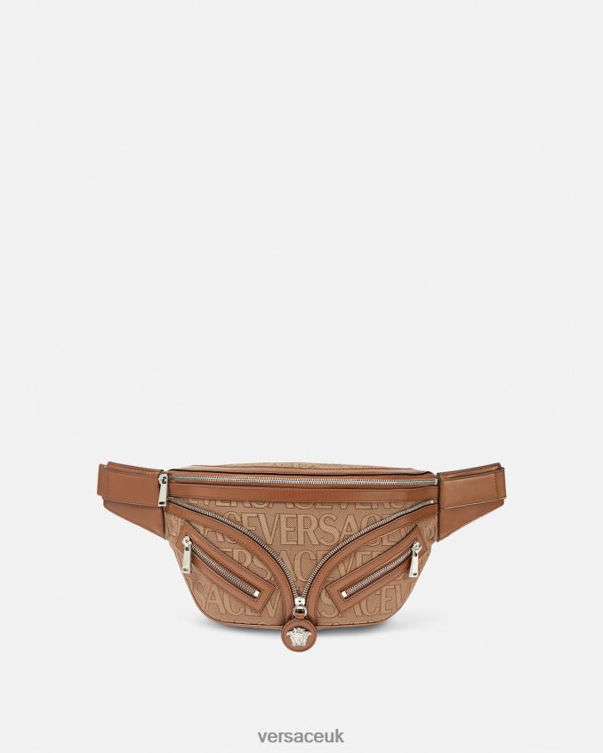 Men Versace Allover Repeat Hobo Belt Bag 6D2D061503 Brown Bags