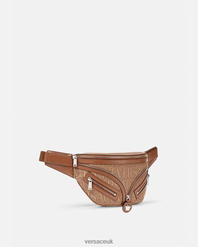 Men Versace Allover Repeat Hobo Belt Bag 6D2D061503 Brown Bags