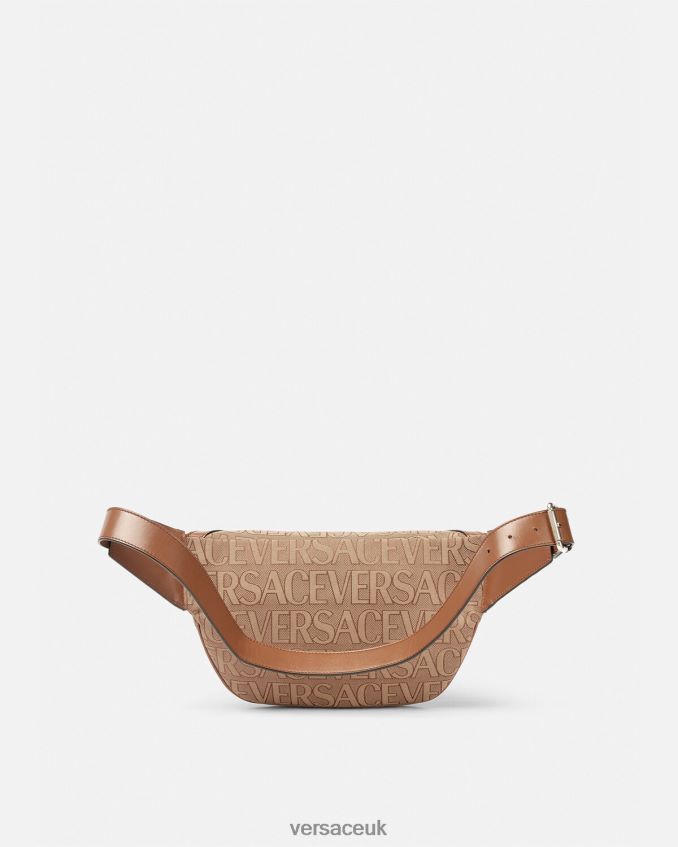 Men Versace Allover Repeat Hobo Belt Bag 6D2D061503 Brown Bags