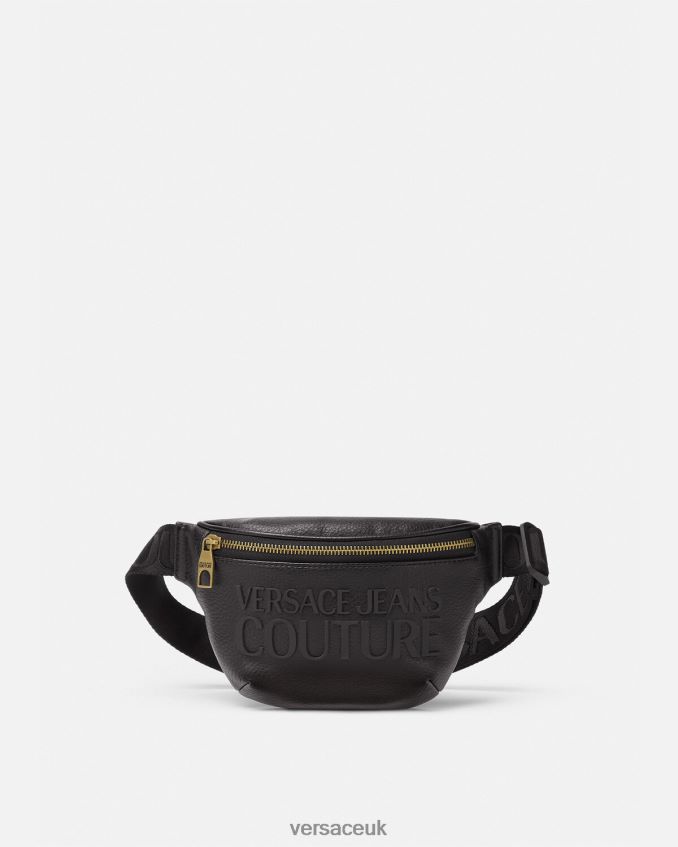 Men Versace Logo Belt Bag 6D2D062471 Black Bags