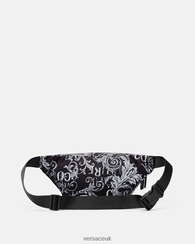 Men Versace Logo Couture Belt Bag 6D2D062494 Black & Gray Bags