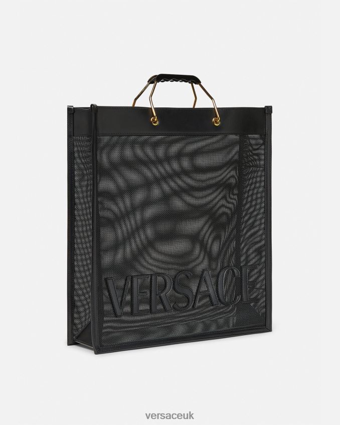 Men Versace Shopper Tote Bag 6D2D061507 Black Bags