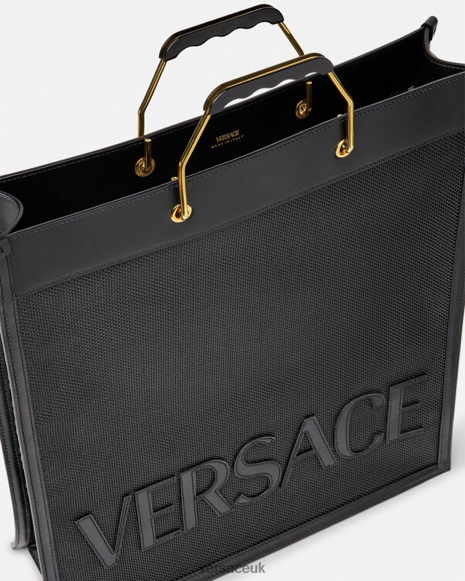 Men Versace Shopper Tote Bag 6D2D061507 Black Bags