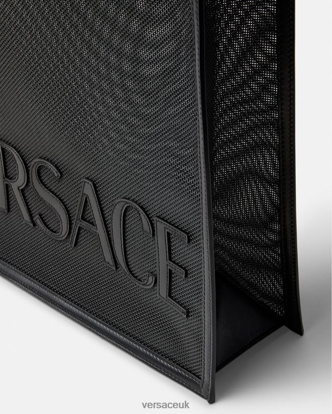 Men Versace Shopper Tote Bag 6D2D061507 Black Bags