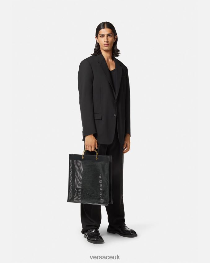 Men Versace Shopper Tote Bag 6D2D061507 Black Bags