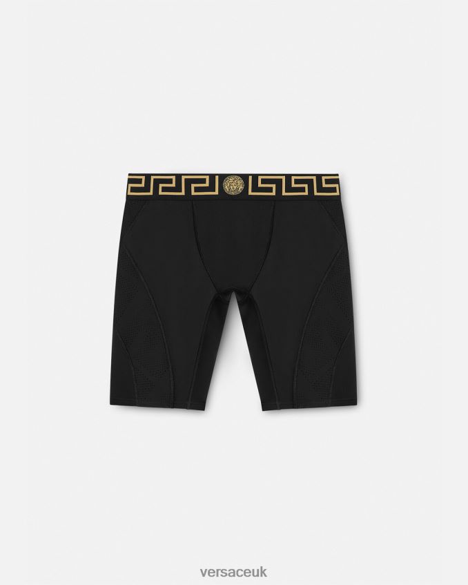 Men Versace Greca Bicycle Shorts 6D2D061456 Black Clothing