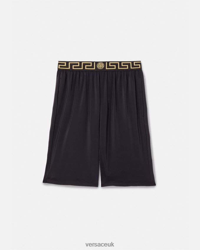 Men Versace Greca Border Long Boardshorts 6D2D061455 Black Clothing