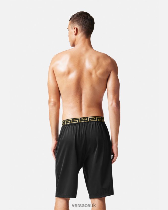 Men Versace Greca Border Long Boardshorts 6D2D061455 Black Clothing