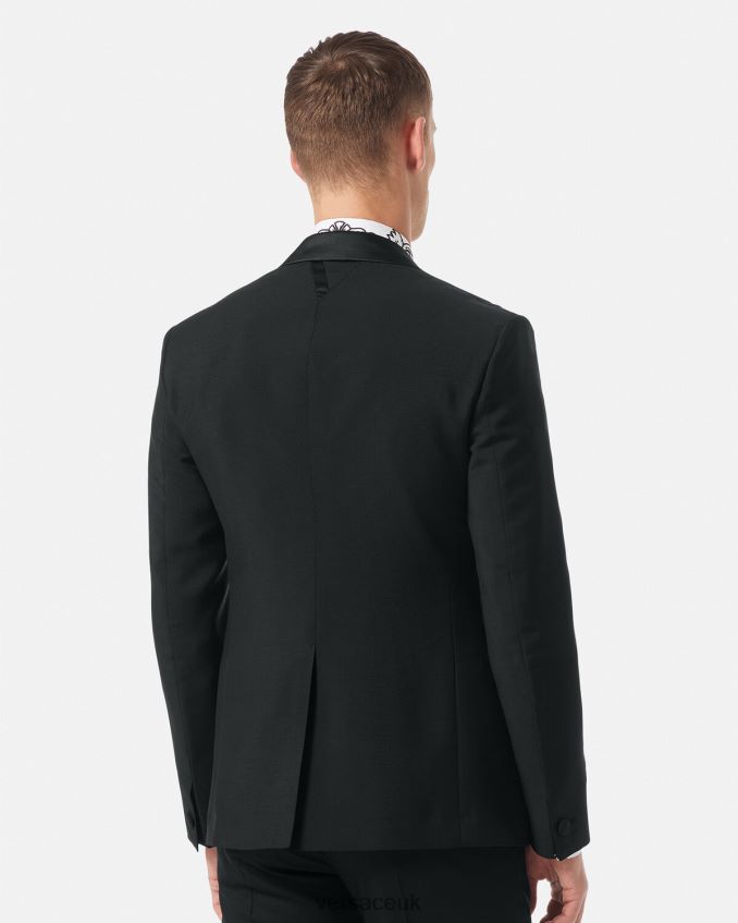 Men Versace Barocco Embroidered Formal Blazer 6D2D061262 Black Clothing