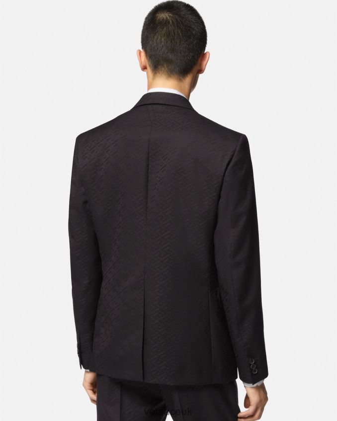 Men Versace La Greca Tailored Blazer 6D2D061264 Black Clothing