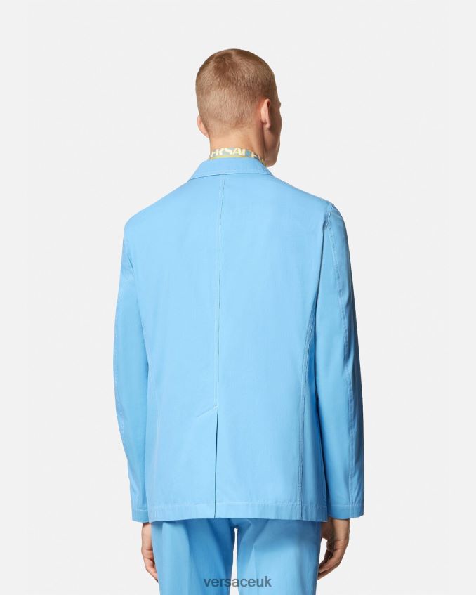 Men Versace Medusa Biggie Single-Breasted Blazer 6D2D061266 Light Blue Clothing