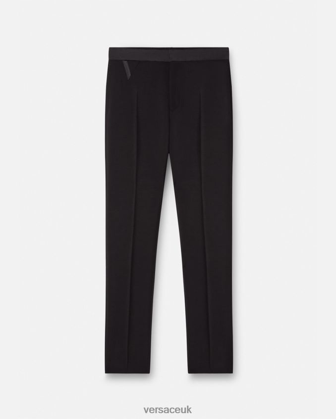 Men Versace Mohair Blend Formal Pants 6D2D061261 Black Clothing