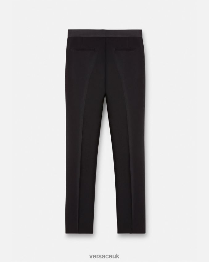 Men Versace Mohair Blend Formal Pants 6D2D061261 Black Clothing