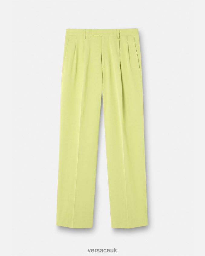 Men Versace Wide Leg Formal Pants 6D2D061273 Lime Clothing