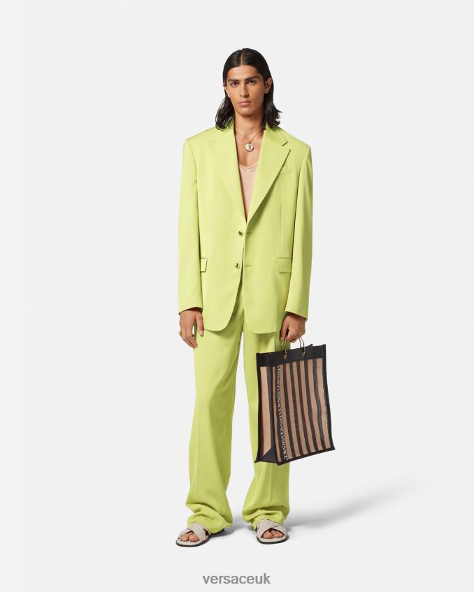 Men Versace Wide Leg Formal Pants 6D2D061273 Lime Clothing