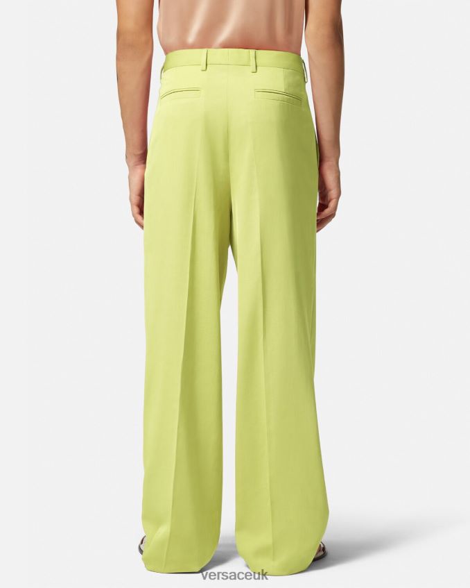 Men Versace Wide Leg Formal Pants 6D2D061273 Lime Clothing