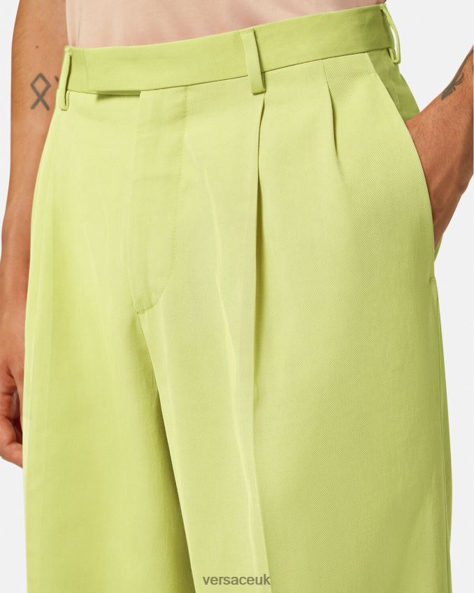 Men Versace Wide Leg Formal Pants 6D2D061273 Lime Clothing
