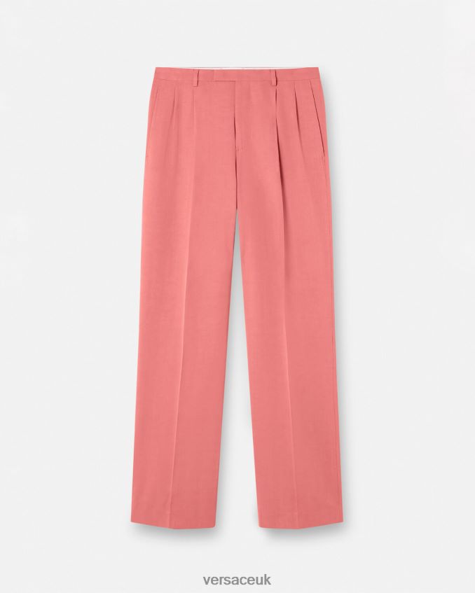 Men Versace Wide Leg Formal Pants 6D2D061274 Pink Clothing