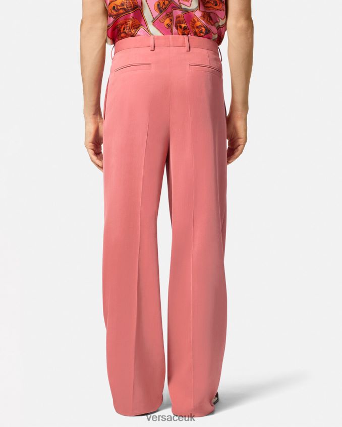 Men Versace Wide Leg Formal Pants 6D2D061274 Pink Clothing
