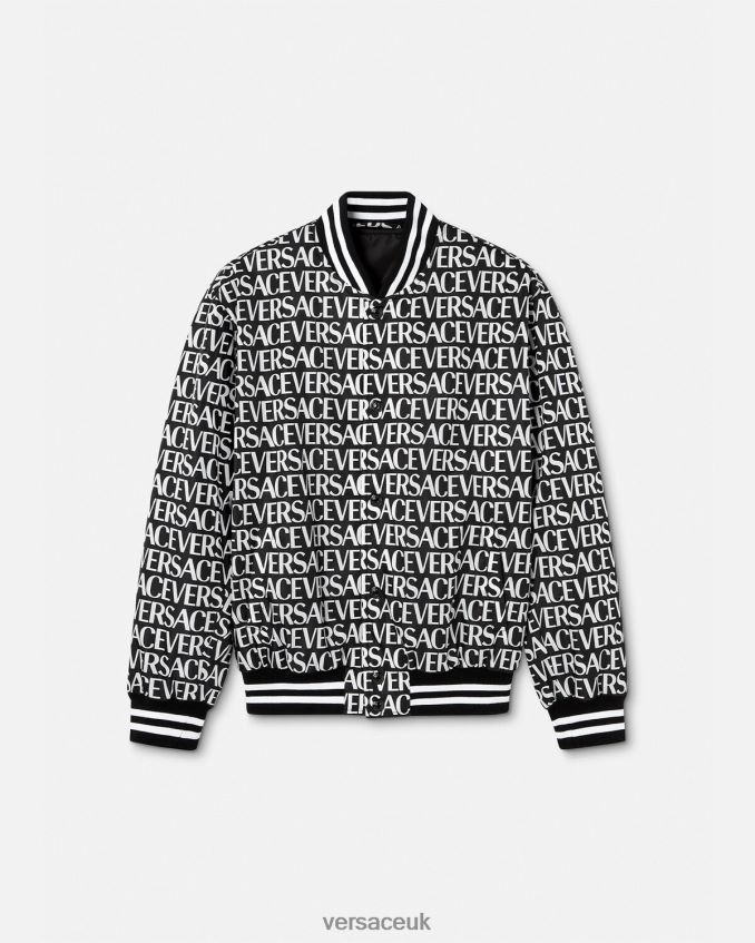 Men Versace Allover Bomber Jacket 6D2D061238 Black & Print Clothing