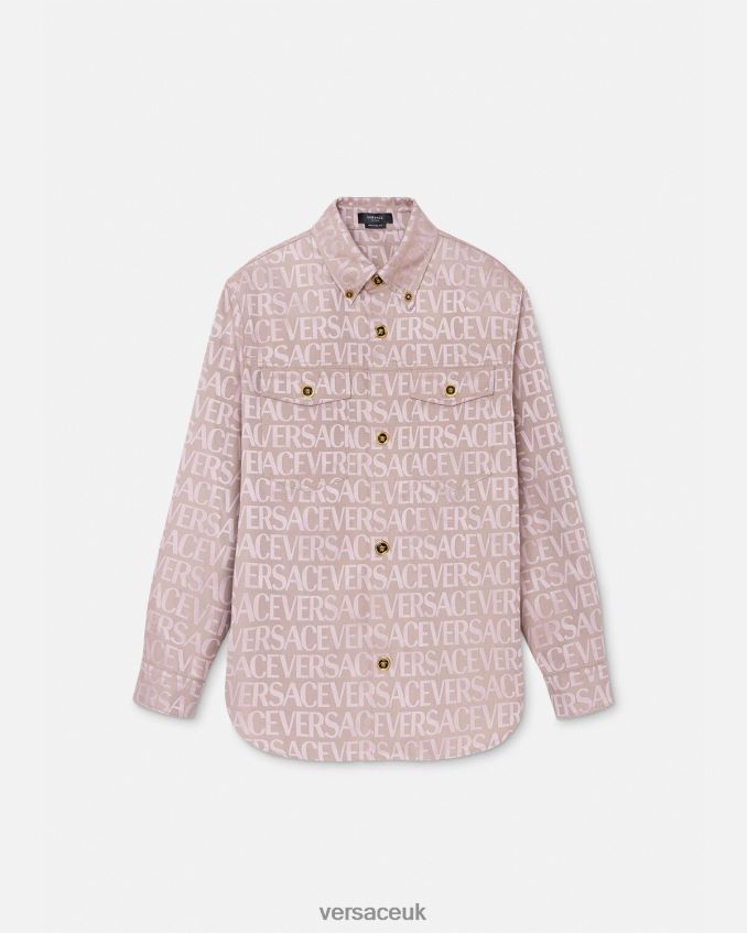 Men Versace Allover Overshirt 6D2D061218 Pink & Print Clothing