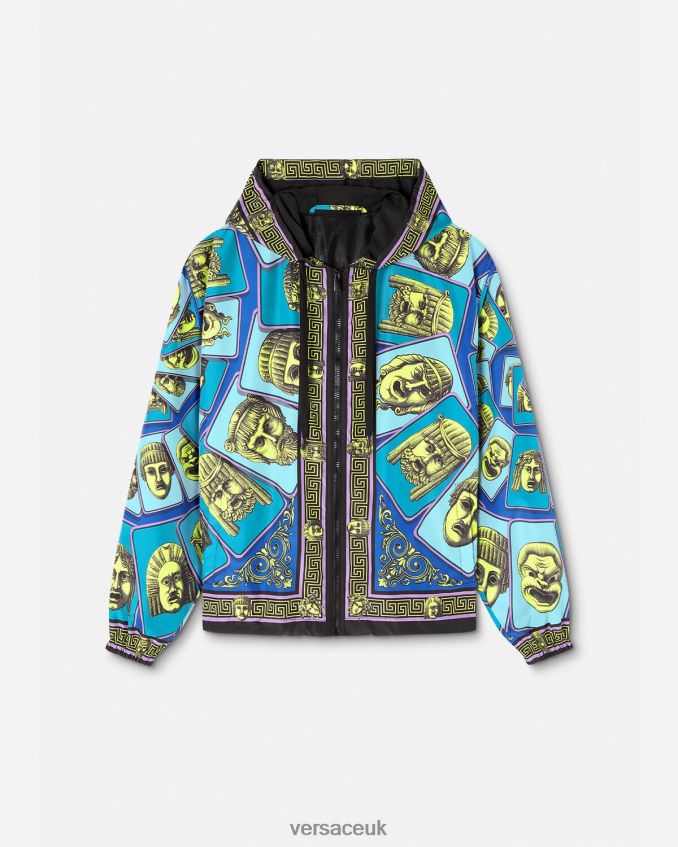 Men Versace Le Maschere Windbreaker Jacket 6D2D061235 Print Clothing