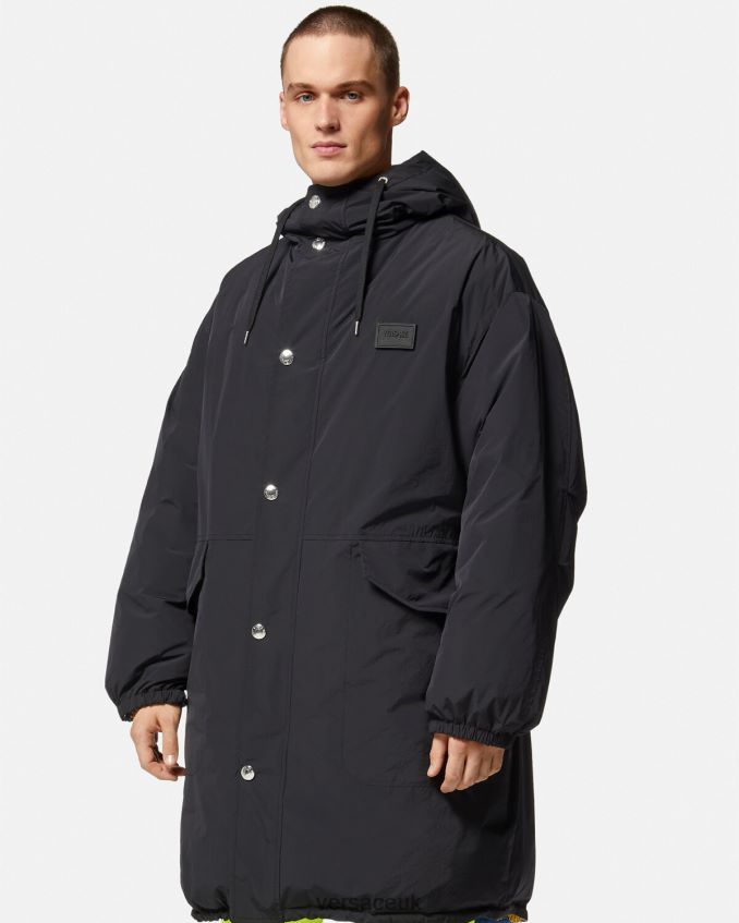 Men Versace Reversible Barocco 660 Puffer Parka 6D2D061239 Blue & Gold Clothing