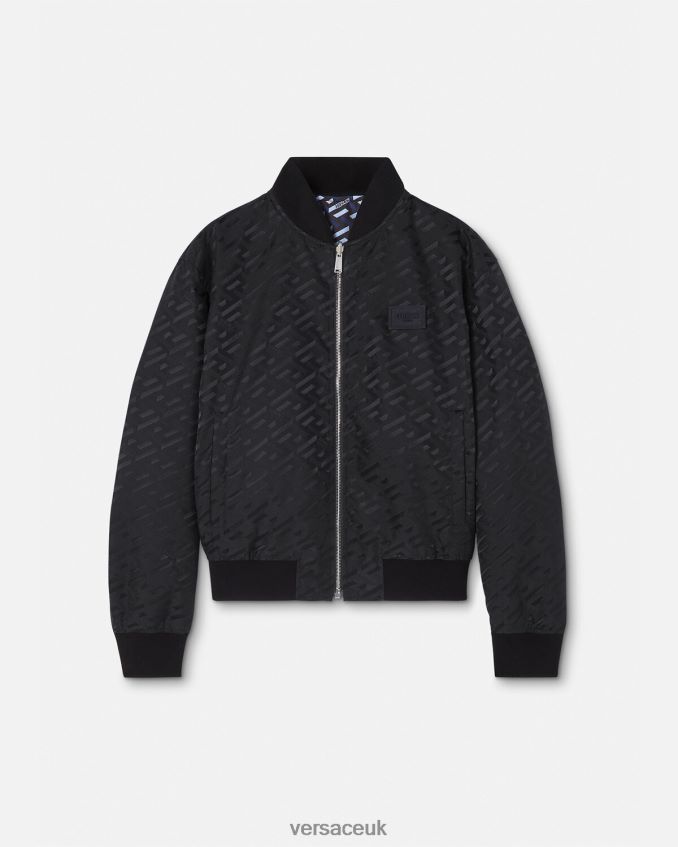 Men Versace Reversible La Greca Bomber Jacket 6D2D061246 Black Clothing