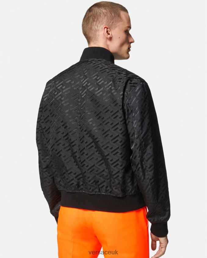 Men Versace Reversible La Greca Bomber Jacket 6D2D061246 Black Clothing