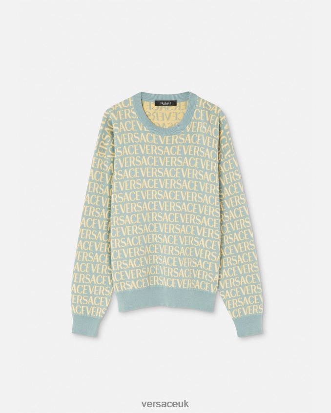 Men Versace Allover Knit Sweater 6D2D061325 Print Clothing