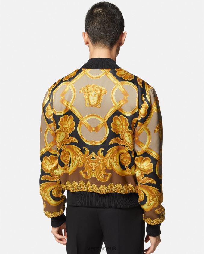 Men Versace Reversible Barocco 660 Bomber Jacket 6D2D061351 Black Clothing