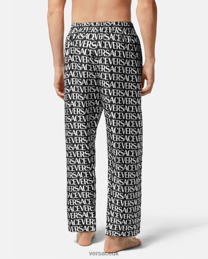 Men Versace Allover Pajama Bottoms 6D2D061738 Black & Print Underwear & Beachwear